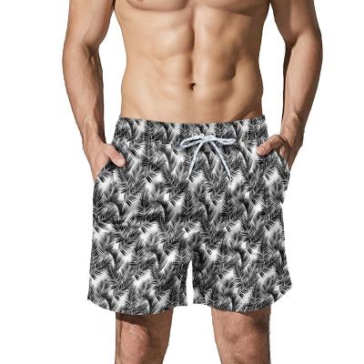 China Custom Size Mens Casual Loose Breathable Breathable Beach Short Swim Trunks For Dark Grass Style Funky Men Running Short Pants ST-FLD12 for sale