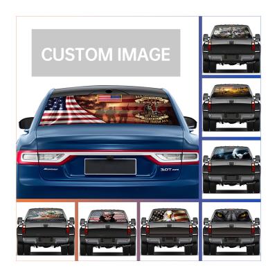 China Protect Window Accessories Custom Auto Perforated Vinyl Decals Custom Auto Use One Way Vision Car Rear Window Rear Window Stickers for sale