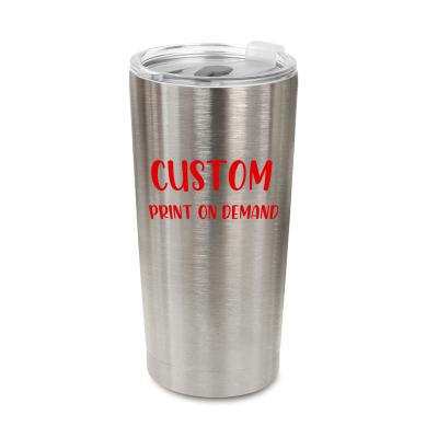 China Viable White Insulated Tumbler With Lid 20 Ounce Empty Straight Sublimation Stainless Steel Wine Double Wall Stainless Steel Drinks Tumbler for sale