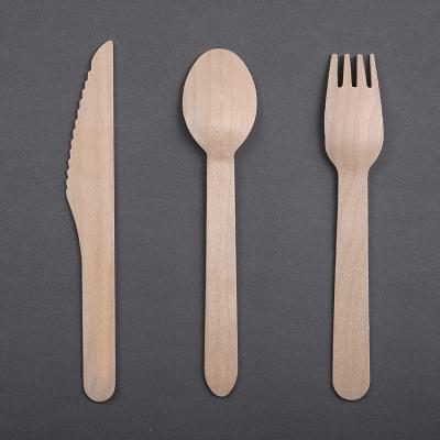 China Biodegradable Disposable Airline Wooden Spoon Knife and Fork for sale