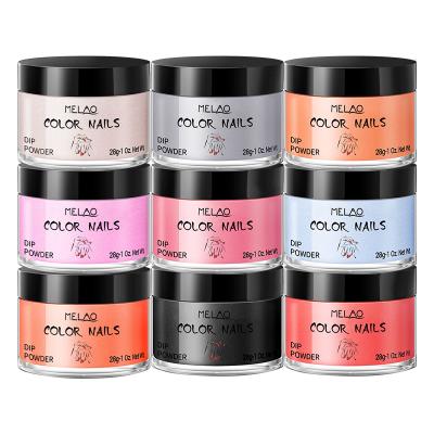 China Private label cosmetics OEM/ODM acrylic nailless dip powder dye 9 color dip lamp treatment art nail dipping glitter nail for sale