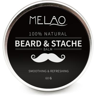 China OEM Factory Beard Balm Natural Organic 100% Pure Sandalwood Fragrance Whitening With Argan Jojoba Oils Beard Balm For Man for sale