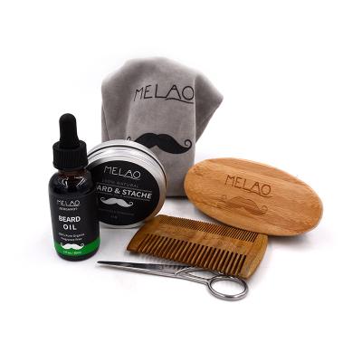 China Beard Grooming Kit DEEP CLEANING Custom Logo For Men Beard Care Kits 5 PCs for sale