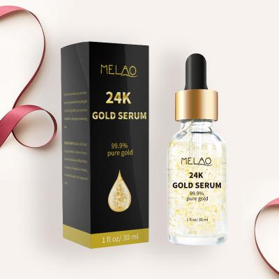 China Private Label 24k Gold Foil Pure Anti Aging Serum Face Whitening Moisturize for sale