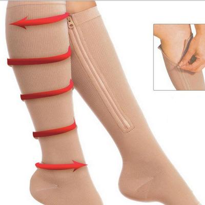 China Graduated Length Open Zipper Knee Anti-Embolism Toe Compression Medical Stockings For Sale for sale