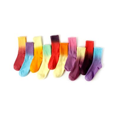 China Cotton Tie Antibacterial Colorful Dye Socks Custom Logo Sports Cycling Socks For Wholesale for sale