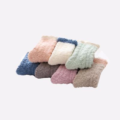 China Fashion Design Sustainable Colorful Thick Terry Winter Fluffy Warm Socks For Women for sale