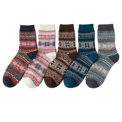 China Flower Sporty Design Style Fashion Rabbit Wool Thick Warm Socks For Women for sale