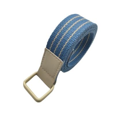 China Multi-Color Printed INS Double-Ring Metal Square Buckle Multicolor Printed Leather Woven Canvas Belt for sale