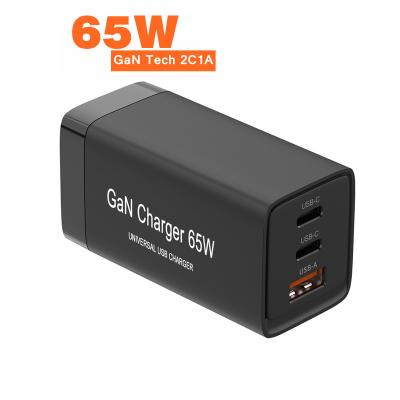 China Compact Size 65W Laptop USB Desktop Fast Phone Charger Super Faster US pd3.0 GaN Charger for sale