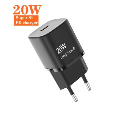 China EU US Dimension PD 18W 20W Compact Charging Power Supplier Wall Charger USB C Fast Adapter For iPhone for sale