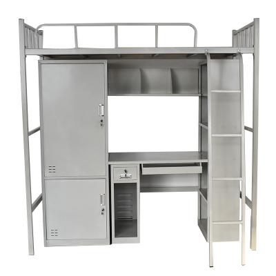 China Modern Metal Attic Storage Bed and Shelf Storage Bunk Bed Steel Closet for sale