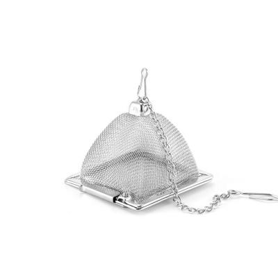 China Good Stored Home Office Tea Tools Stainless Steel 304 Mesh Strainer Pyramid Tea Infuser Movable Leaves for sale