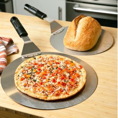 China 12 Inch Stainless Steel Pizza Paddle Skin Shovel Cake Pizza Baking Pusher for sale