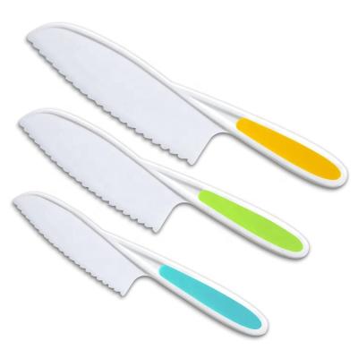 China Stocked Kid Knife 3 Piece Kitchen Cooking Knives Kids Knife Set For Little Hands for sale