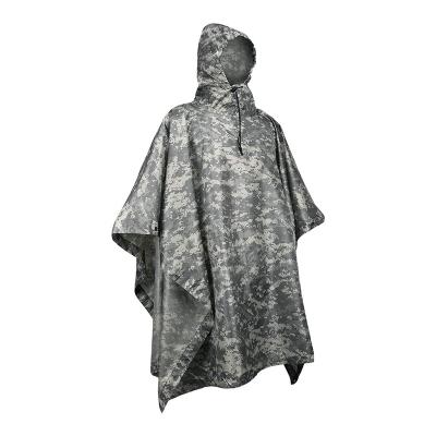 China Wholesale Outdoor Military Adult Men Singlet Emergency Raincoat Camouflage Raincoat Hooded Poncho for sale