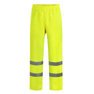 China Custom Fluorescent Yellow Singlet Rainwear Fashion Water Both Pieces Make PVC Coating Men's Reflective Raincoat Resistant for sale