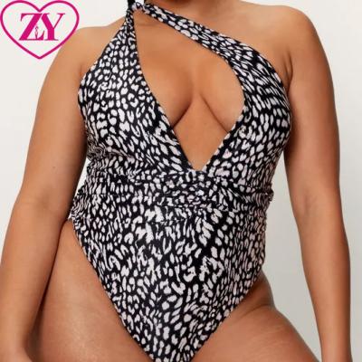 China Plus Size Plus Size Print Beach One Piece Swimwear Custom Recycled Animal Print Swimwear For Summer for sale