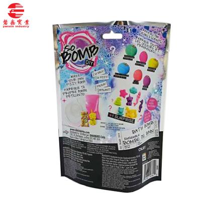 China Custom Printed Packaging Plastic Barrier Bath Bomb Doypack Ziplock Bag for sale