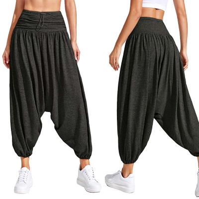 China High Quality Anti-wrinkle Waist Girl Sports Pants Plus Size Dance Leg Pants Yoga Women Cotton Wide Leg Sweatpants for sale