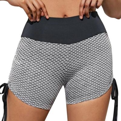 China Guangzhou Promotion Women Honeycomb Eco-friendly Side Tied Sports Shorts Yoga Wear Pants Women s Sexy Tight Active Leggings for sale