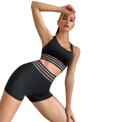 China The breathable women Two pieces of yoga placed the active sports bra and the shorts have placed sets of Yoga's short-sided gymnasium shorts for sale