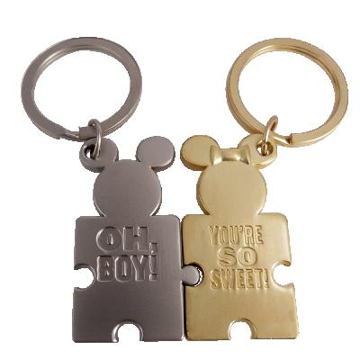 China Promotional Gifts Couples Valentine's Day Souvenir Gift Couples Key Chain Custom Type Metal Key Chain for sale