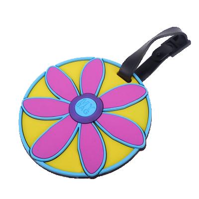 China Cute Flower Hang Tag PVC Material Eco-friendly Luggage ID Tag For Gift Promotion Travel Luggage Tag for sale