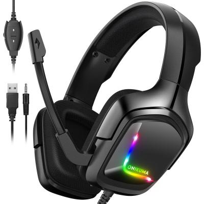 China 2021 Best RGB Light Onikuma K20 Gaming Headset Custom Wired Earphones With Microphone for sale