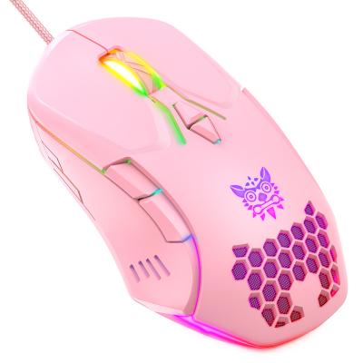 China 2021 ONIKUMA new CW902 Pimk RGB high DPI 3D macro light gaming launch mouse for sale