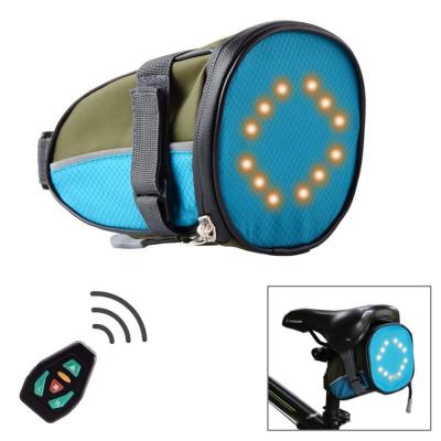 China Wireless Manufacturer USB Controller Property Activated LED Turn Signals Led Cordless Saddle Bag Bike Outdoor Nylon Waterproof Bicycle Under Seat Bag Pannier Rack for sale