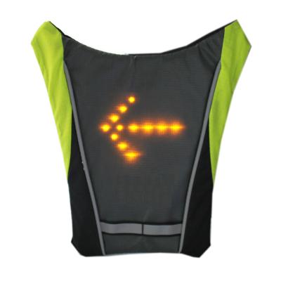 China Water Proof Sports Bike E-scooter LED Safety Reflector Backpack Vest Attachment With Directional Indicator Chaleco Luminoso for sale