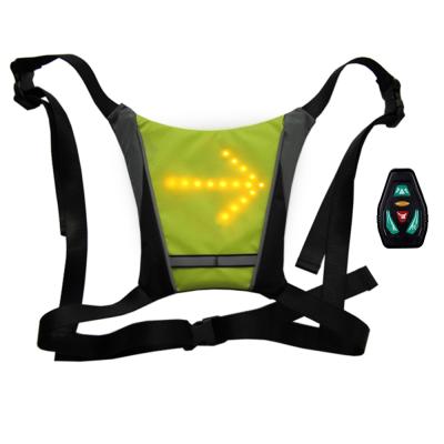 China Waterproof Nylon Original Factory Wireless Control Led Flashing Vest Sports Cycling Running Vest for sale