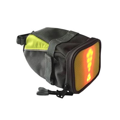 China Safety Road Cycling Waterproof LED Turn Signal Bike Tail Bag Seat Bag Supplier LED Saddle Bag For Bicycle Scooter for sale