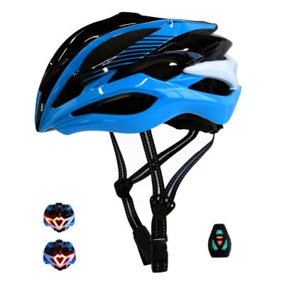 China PVC+EPS Bicycle LED Direction Indicator Helmet Mountain Bike Helmet Sports Helmet for sale