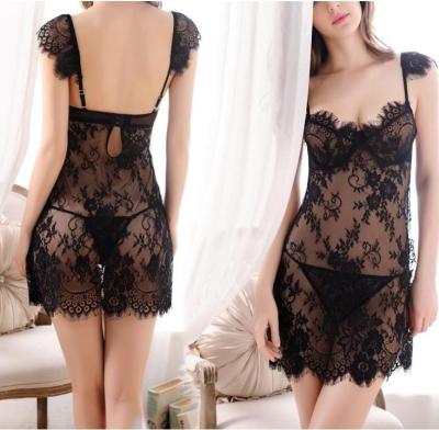 China Europe and the United States sexy hot selling sexy lingerie Condole transparent belt lace sex nightgown for sale