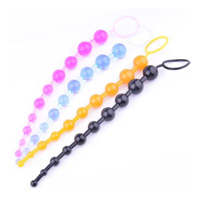 China 10 Beads Traction-Bead Colorful Backyard Plug Flirting Anal Masturbation Stimulating For Lovers Flirting for sale