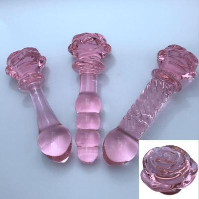 China Hot Selling G-spot Crystal Glass Anal Plug Dildo from Amazon Rose G-POINT Anal Plug Massager for Women and Gay for sale