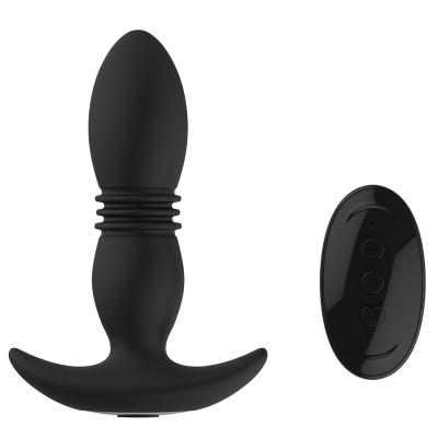 China Masturbation Vibrator Anal Telescopic Radio Dildo Butt Plug Vibrator Remote Control Masturbator For Couples for sale