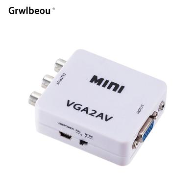 China VGA to AV PC Laptop to RCA Monitor Host Docking TV Audio Transmission 6*5.5*2CM for sale