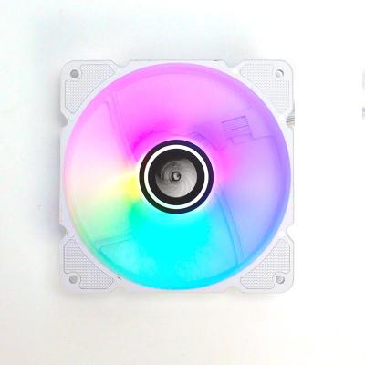 China White Spot 12cm PWM 4 PIN Fan Heatstick Fan PC Computer CPU Case Computer Case Fans Cooling LED with ARGB Sync Lighting for sale