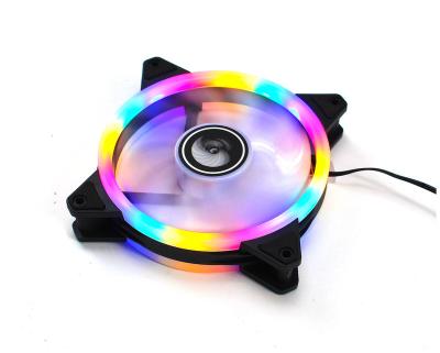 China Wholesale 120mm Colorful Fan Case Computer Case Double Ring Lights RGB Computer Fan for sale