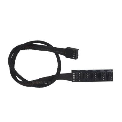 China Plastic Splitter 4 Pin Motherboard Fan Connector 4 Splitter Cable Adapter 4 Pin PWM Fan Supplement Cable for sale