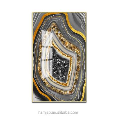 China Modern Abstract Wall Art Decoration Glass Luxury Canvas Home Decoration Crystal Porcelain Painting Customized Wholesale Modern for sale