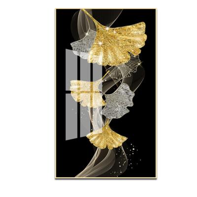 China Modern Wholesale Customized Hallway Aisle Wall Art Decoration Glass Luxury Canvas Modern Home Decoration Crystal Porcelain Painting for sale