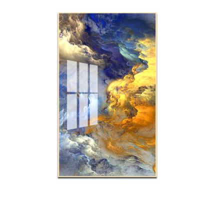 China Modern Abstract Wall Art Decoration Glass Luxury Canvas Home Decoration Crystal Porcelain Painting Customized Wholesale Modern for sale