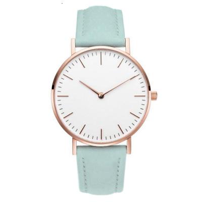 China Small Two Hands Wholesale Price Metal Leather Strap Fashion Wristwatch For Women for sale