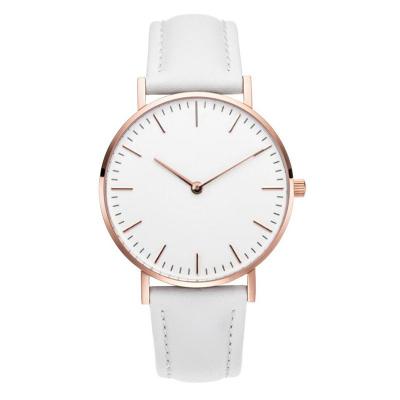 China Customized Small Two Needle Factory Price Fashion Gold Women's Watcher With Leather Strap for sale