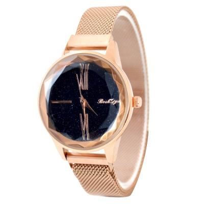 China Waterproof Stylish Magnetic Strap Rose Gold Stainless Steel Back Mesh Straps Womens Ladies Watches Wristwatches for sale