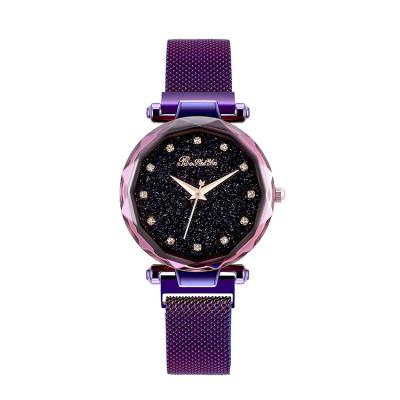 China BOSHIYA Shinny Fashion 12 Bling Synthetic Diamonds Waterproof Luxury Magnetic Women's Starry Sky Strap Watches for sale